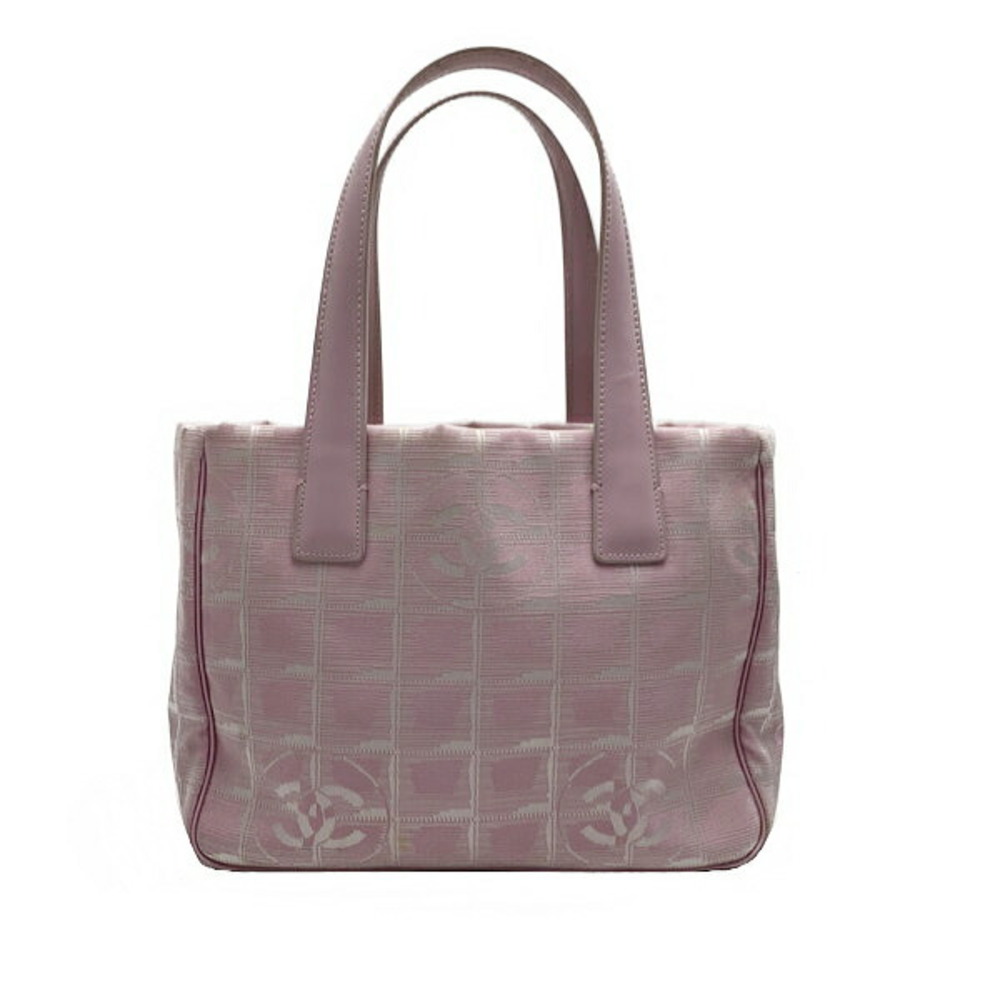Chanel Travel Tote Bag Nylon Jacquard Pink Hawaii French Festival